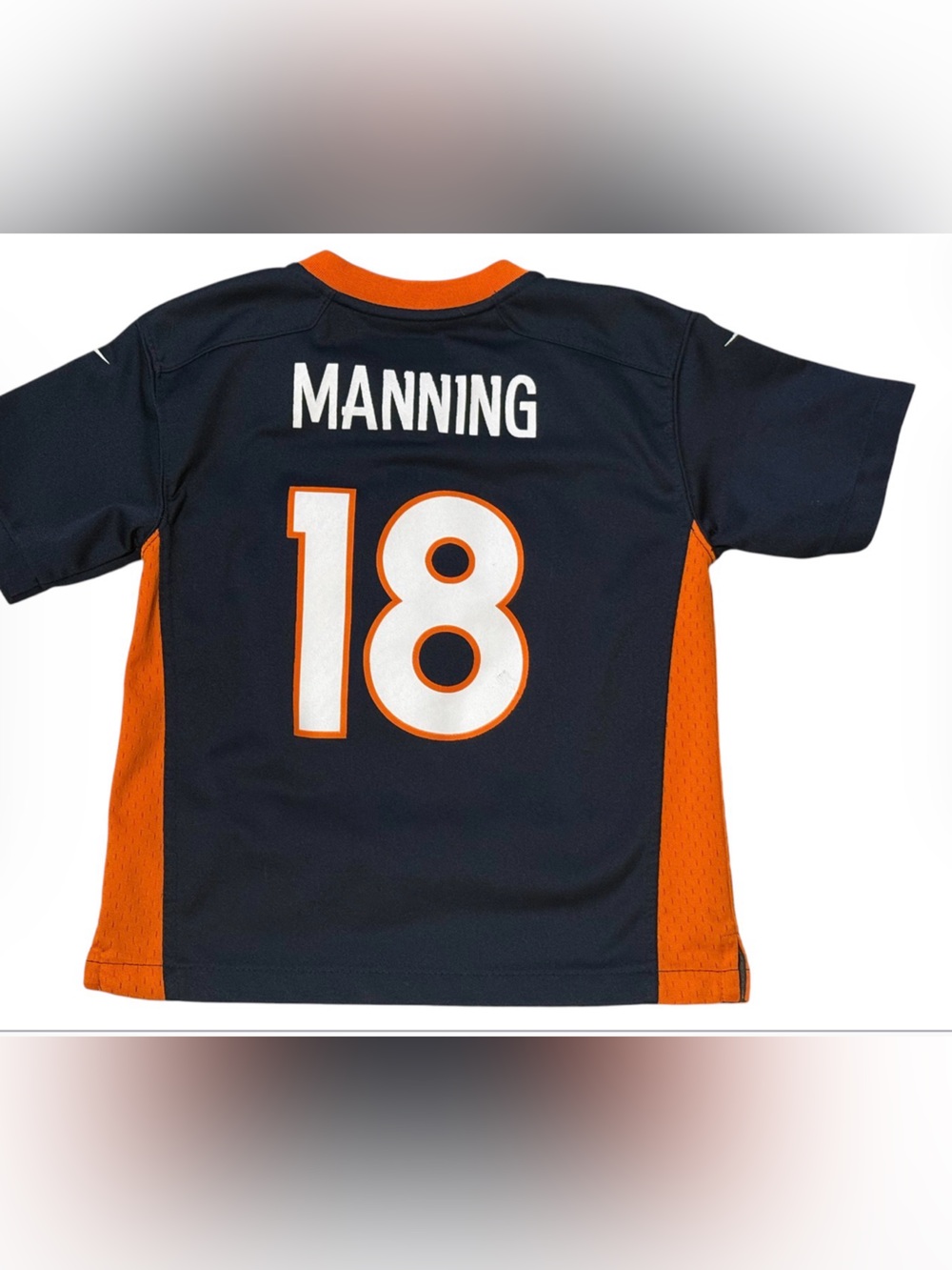 NFL Denver Broncos Youth Navy & Orange #18 Football Jersey - Picture 2 of 5